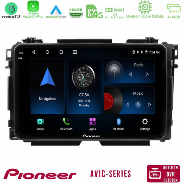Pioneer AVIC 8Core Android13 4+64GB Honda HR-V Navigation Multimedia Tablet 9"