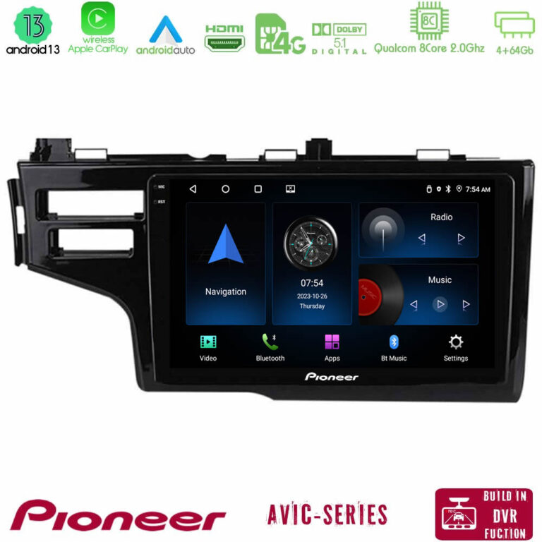 Pioneer AVIC 8Core Android13 4+64GB Honda Jazz 2013-2020 Navigation Multimedia Tablet 9"