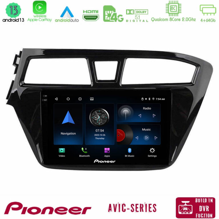 Pioneer AVIC 8Core Android13 4+64GB Hyundai i20 2014-2018 Navigation Multimedia Tablet 9"