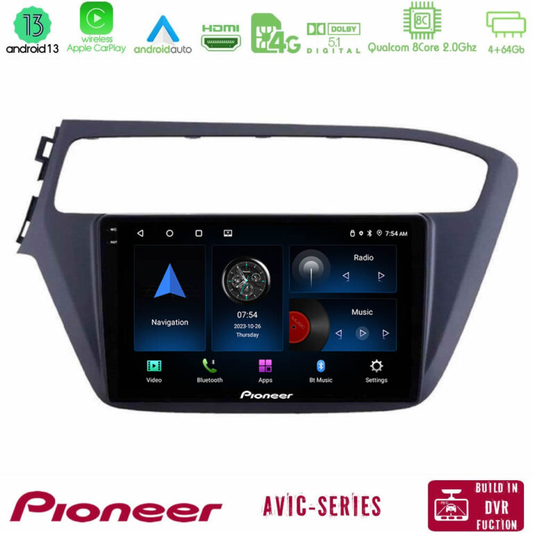 Pioneer AVIC 8Core Android13 4+64GB Hyundai i20 Navigation Multimedia Tablet 9"