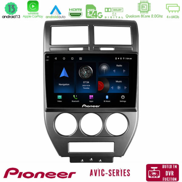 Pioneer AVIC 8Core Android13 4+64GB Jeep Compass/Patriot 2007-2008 Navigation Multimedia Tablet 10"