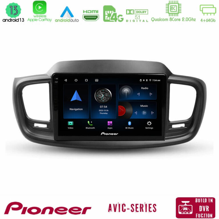 Pioneer AVIC 8Core Android13 4+64GB Kia Sorento 2018-2021 Navigation Multimedia Tablet 9"