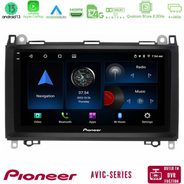 Pioneer AVIC 8Core Android13 4+64GB Mercedes A/B/Vito/Sprinter Class Navigation Multimedia Tablet 9"