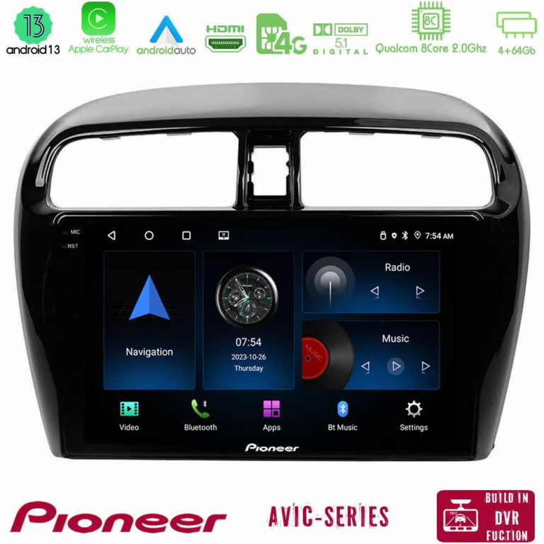 Pioneer AVIC 8Core Android13 4+64GB Mitsubishi Space Star 2013-2016 Navigation Multimedia Tablet 9"