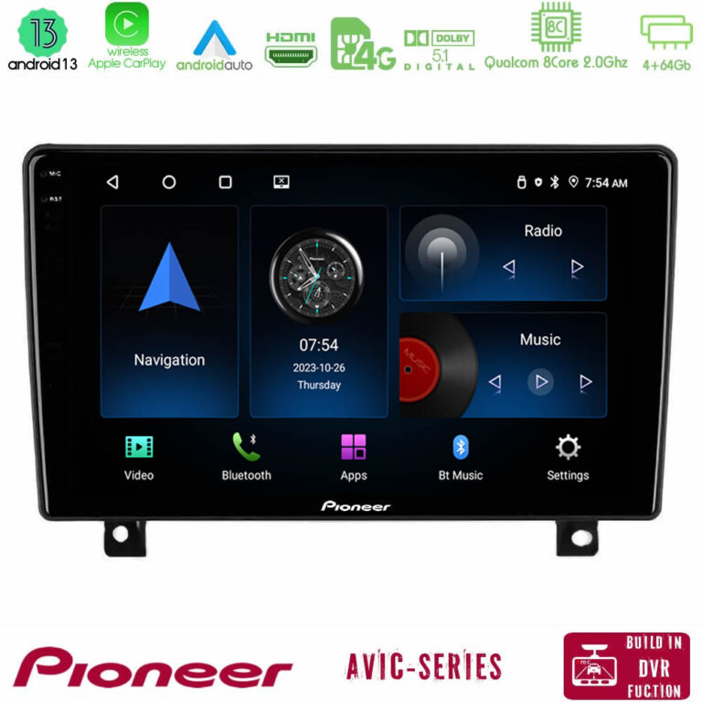 Pioneer AVIC 8Core Android13 4+64GB Opel Astra H Navigation Multimedia Tablet 9" (dashboard version)