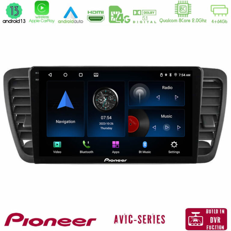 Pioneer AVIC 8Core Android13 4+64GB Subaru Legacy/Outback 2002-2008 Navigation Multimedia Tablet 9"