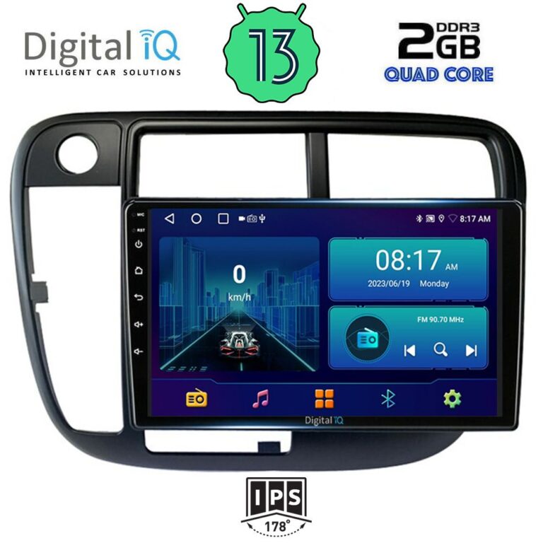 DIGITAL IQ BXB 1186_GPS CLIMA (9inc) MULTIMEDIA TABLET for HONDA CIVIC mod. 1995-2001