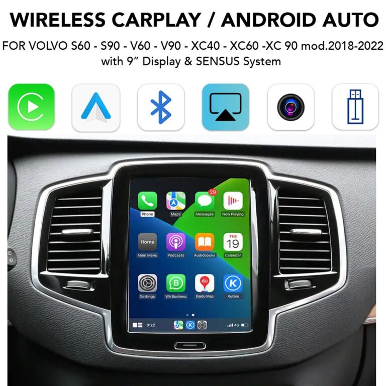 DIGITAL IQ VL 274 CPAA (CARPLAY / ANDROID AUTO BOX for VOLVO V90 – S90 – XC40 - XC60 -XC90 mod. 2018-2022 for 9" Display)