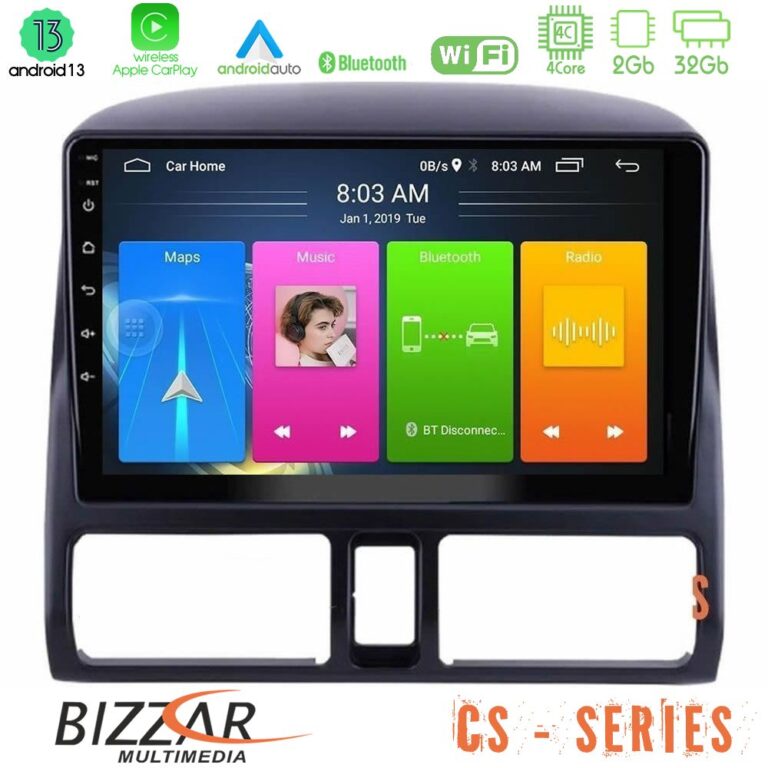 Bizzar CS Series 4Core Android13 2+32GB Honda CRV 2002-2006 Navigation Multimedia Tablet 9"