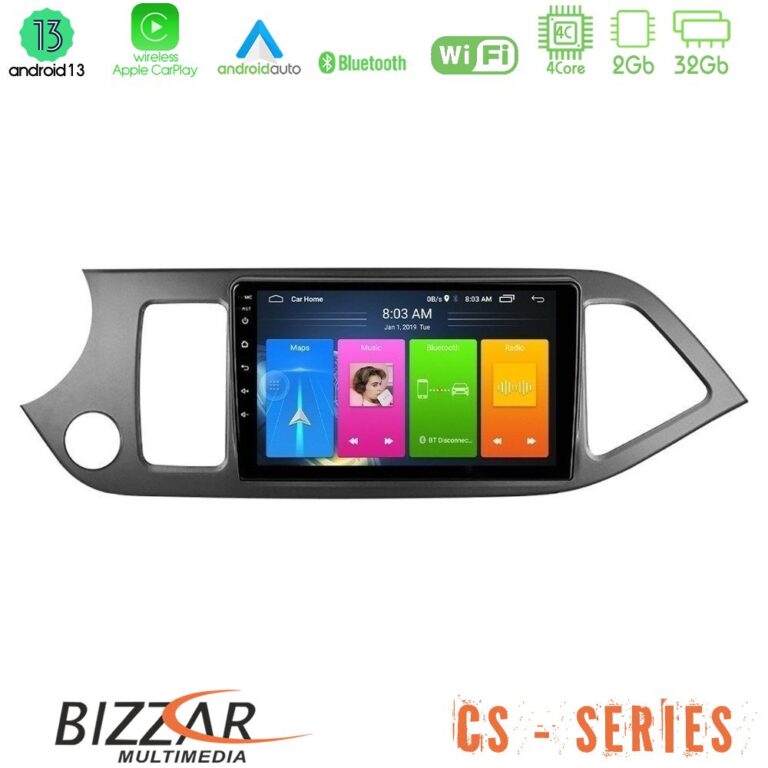 Bizzar CS Series 4Core Android13 2+32GB Kia Picanto Navigation Multimedia Tablet 9"