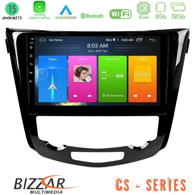 Bizzar CS Series 4Core Android13 2+32GB Nissan Qashqai J11 (AUTO A/C) Navigation Multimedia Tablet 10"