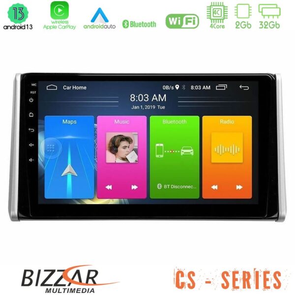 Bizzar CS Series 4Core Android13 2+32GB Toyota RAV4 2019-2023 Navigation Multimedia Tablet 10"