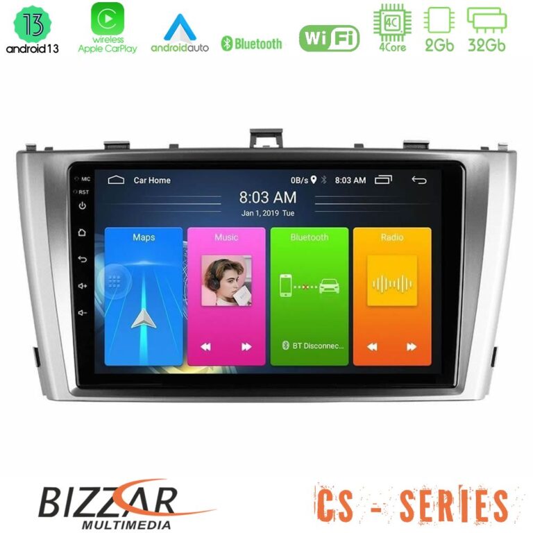 Bizzar CS Series 4Core Android13 2+32GB Toyota Avensis T27 Navigation Multimedia Tablet 9"