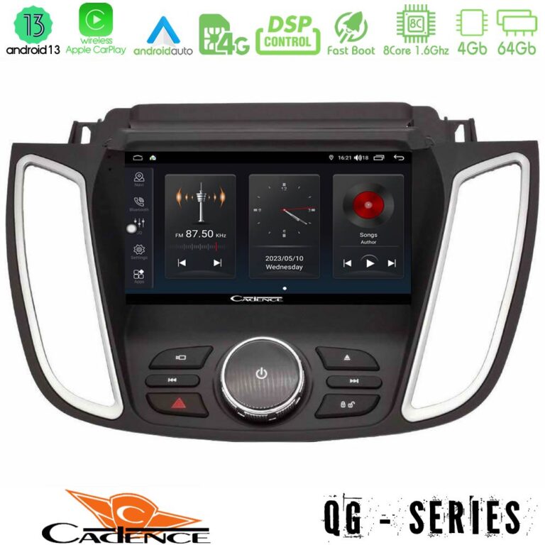 Cadence QG Series 8Core Android13 4+64GB Ford Kuga/C-Max 2013-2019 Navigation Multimedia Tablet 9"