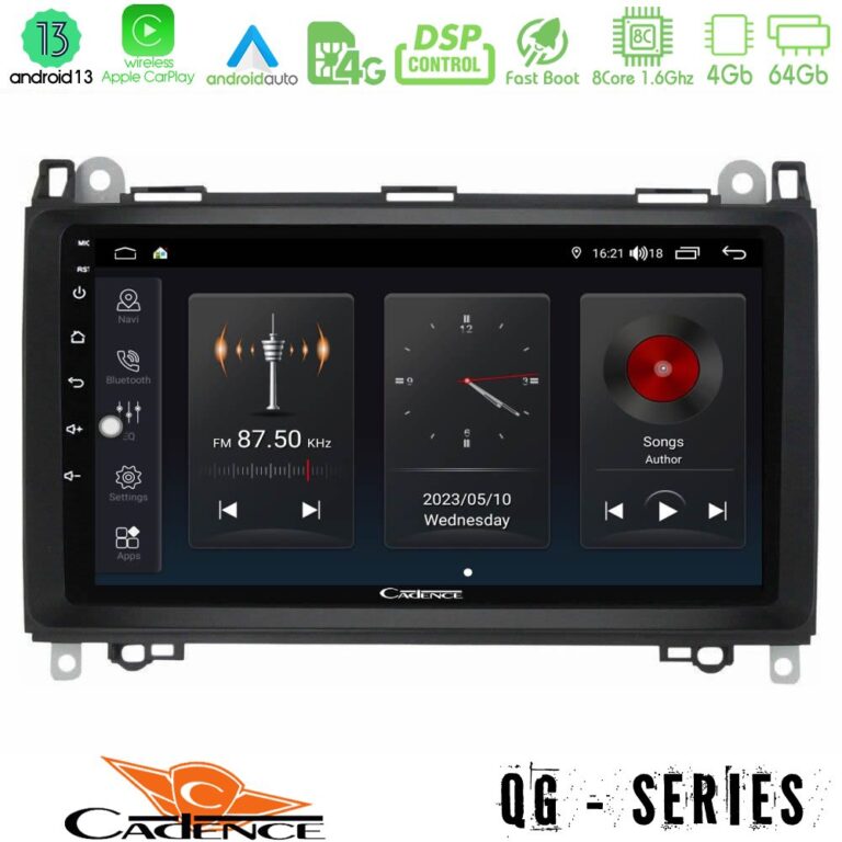 Cadence QG Series 8Core Android13 4+64GB Mercedes A/B/Vito/Sprinter Class Navigation Multimedia Tablet 9"