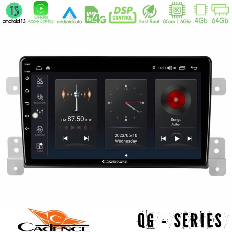 Cadence QG Series 8Core Android13 4+64GB Suzuki Grand Vitara Navigation Multimedia Tablet 9"