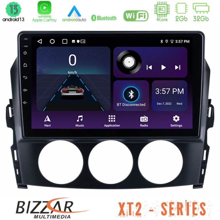 Bizzar XT2 Series 4Core Android13 2+32GB Mazda MX-5 2006-2008 Navigation Multimedia Tablet 9"