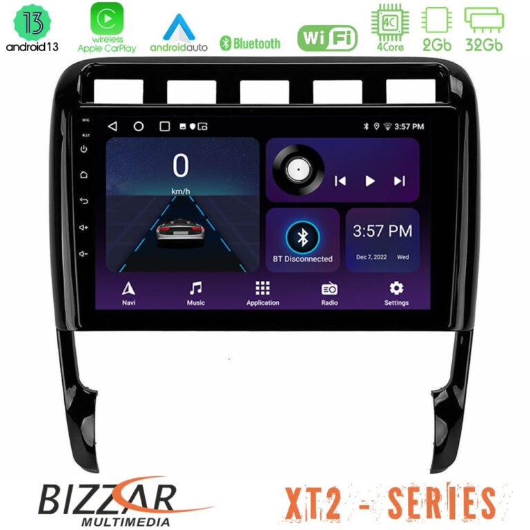 Bizzar XT2 Series 4Core Android13 2+32GB Porsche Cayenne 2003-2010 Navigation Multimedia Tablet 9"